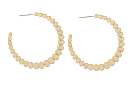 Worn Metal Scale Textured Hoops - Why Not Boutique